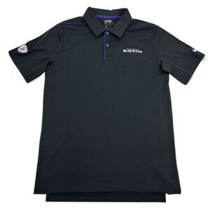 Baltimore Ravens Shirt Mens M Black Nike Dri Fit Polo Team Issue Jordan Brown‎